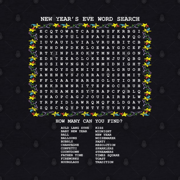 New Year's Evetime Holiday Word Search - Find the Words! by Webdango